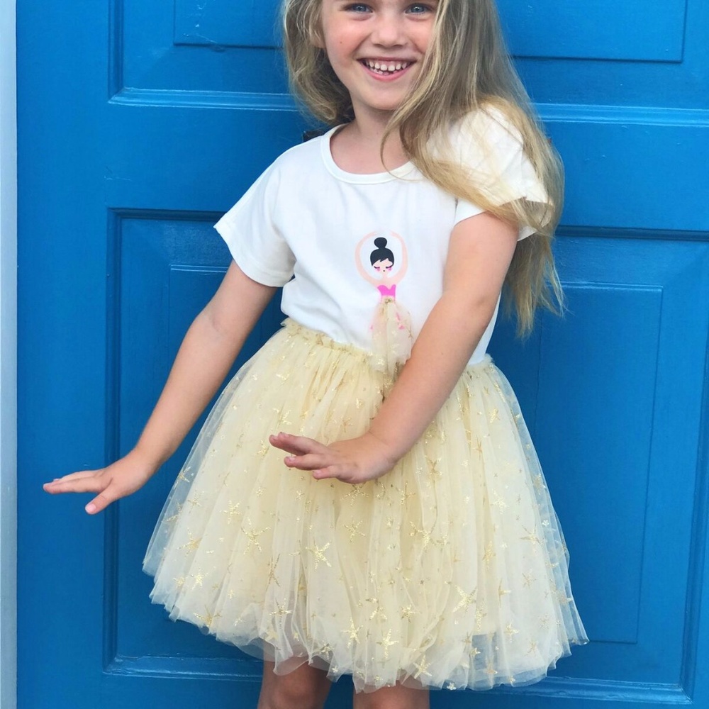 Doe a Dear Girls Ballerina Set Tulle Tutu skirt